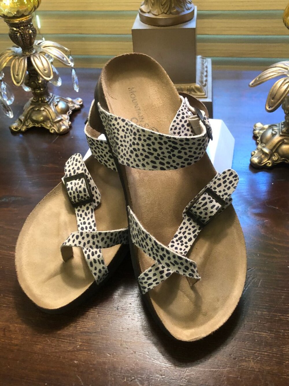 Womens size 0 Mountain Sole Leather Cheetah Sandals